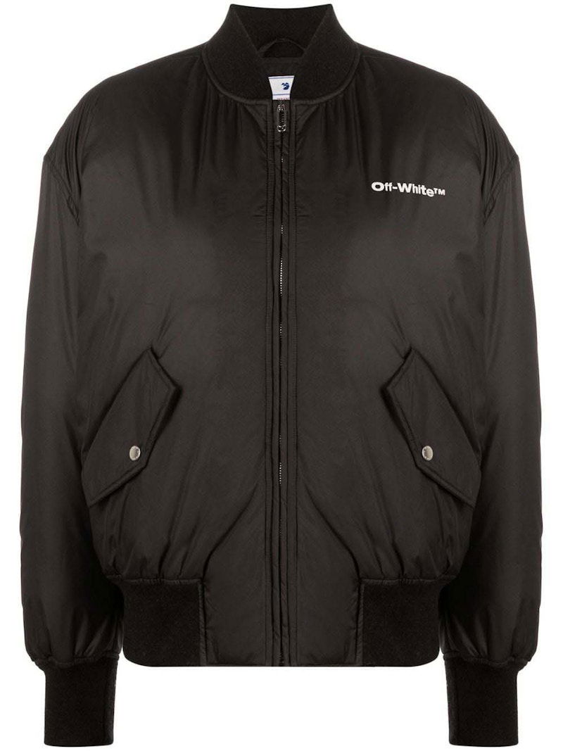 Bomberjakke Off-White Peach NY Over Bomber Black/White Sort | OWEH023F22FAB0021001