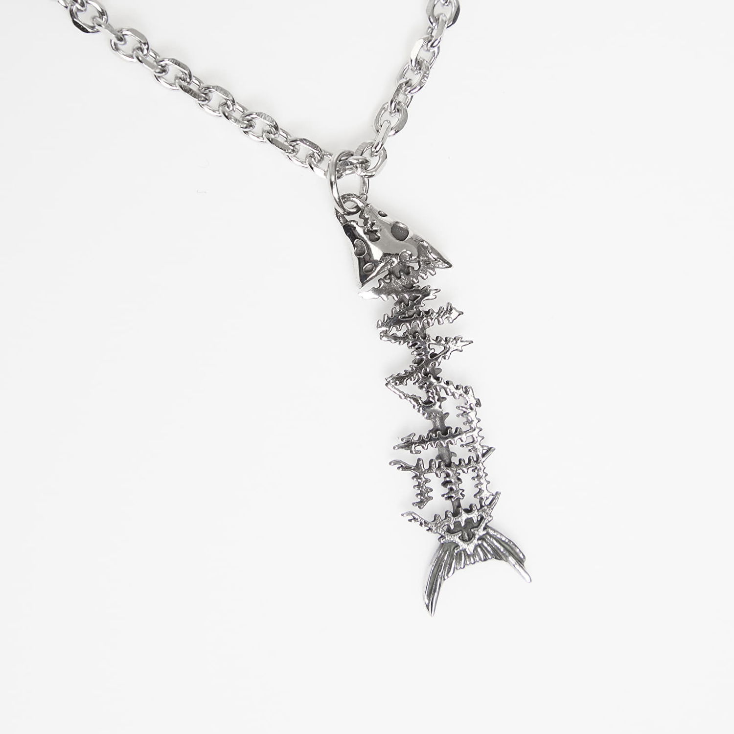 Halskæde Wasted Paris U Surrender Necklace Fish Skeleton Pendant Metalisk | WP_000315, 1