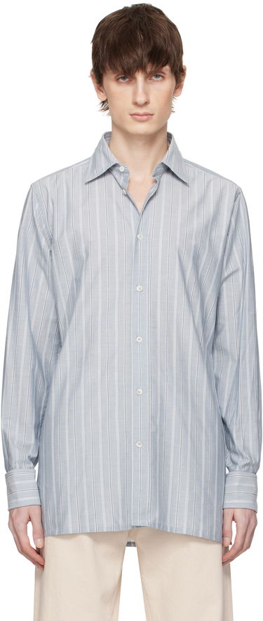 Skjorte Maison Margiela Maison Margiela Striped Long-Sleeved Shirt Blå | S50DT0048 M35281, 0