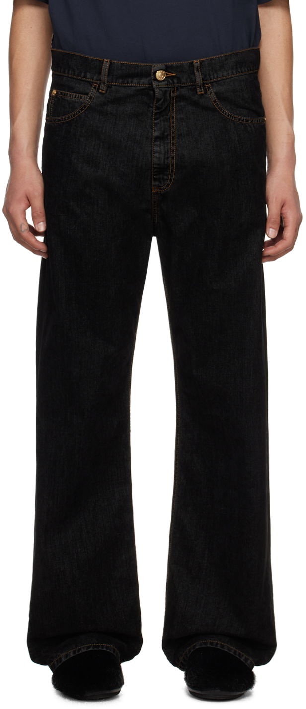 Flocked Denim Jeans