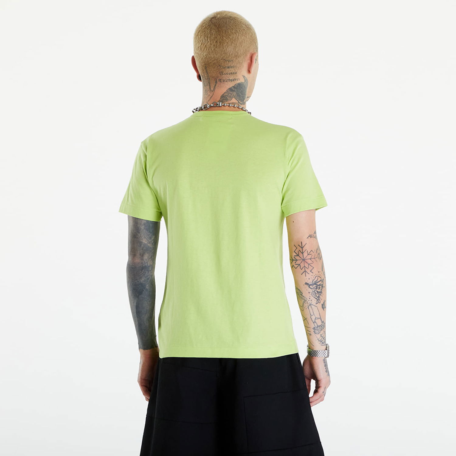 T-shirt Comme des Garçons PLAY Short Sleeve Logo Print T-Shirt UNISEX Green Grøn | AZT274 green, 1