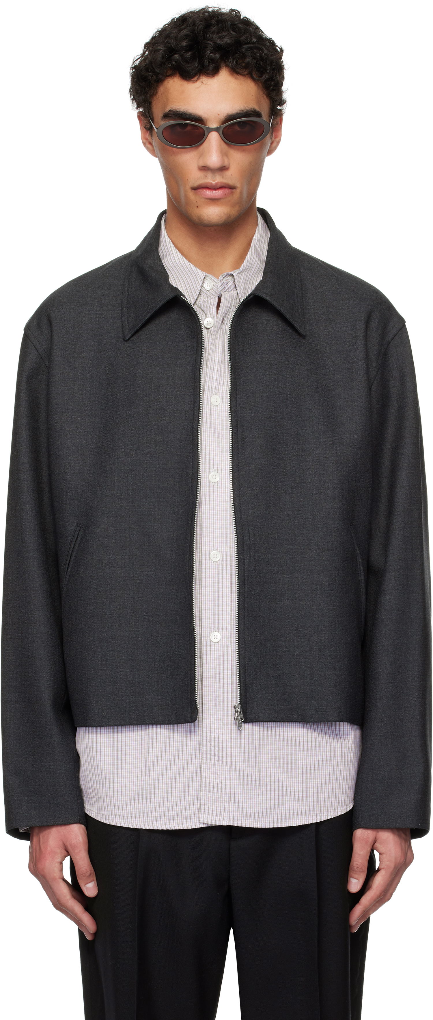 Bomberjakke OUR LEGACY Our Legacy Mini Cropped Jacket Grå | M2250MP, 0
