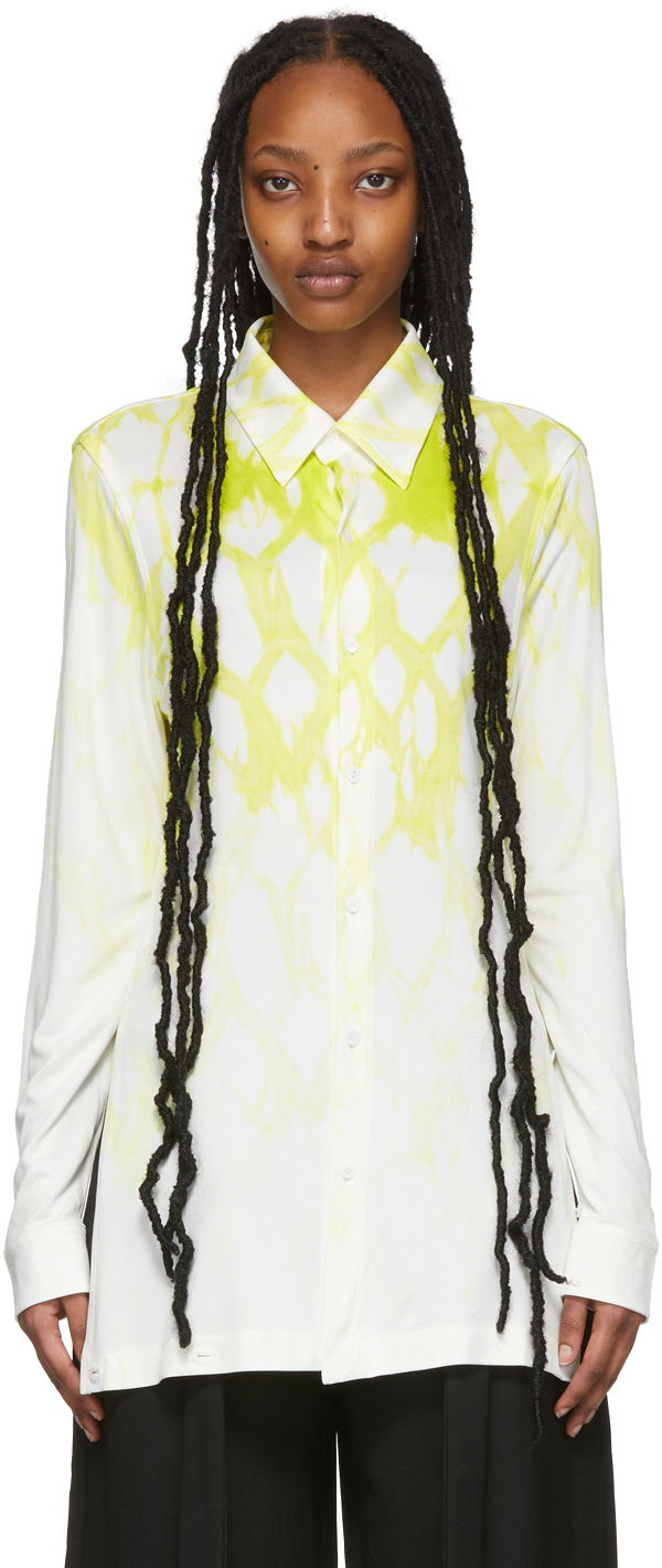 Skjorte Dion Lee Shibori Print Relaxed Shirt Hvid | C5013R22, 0