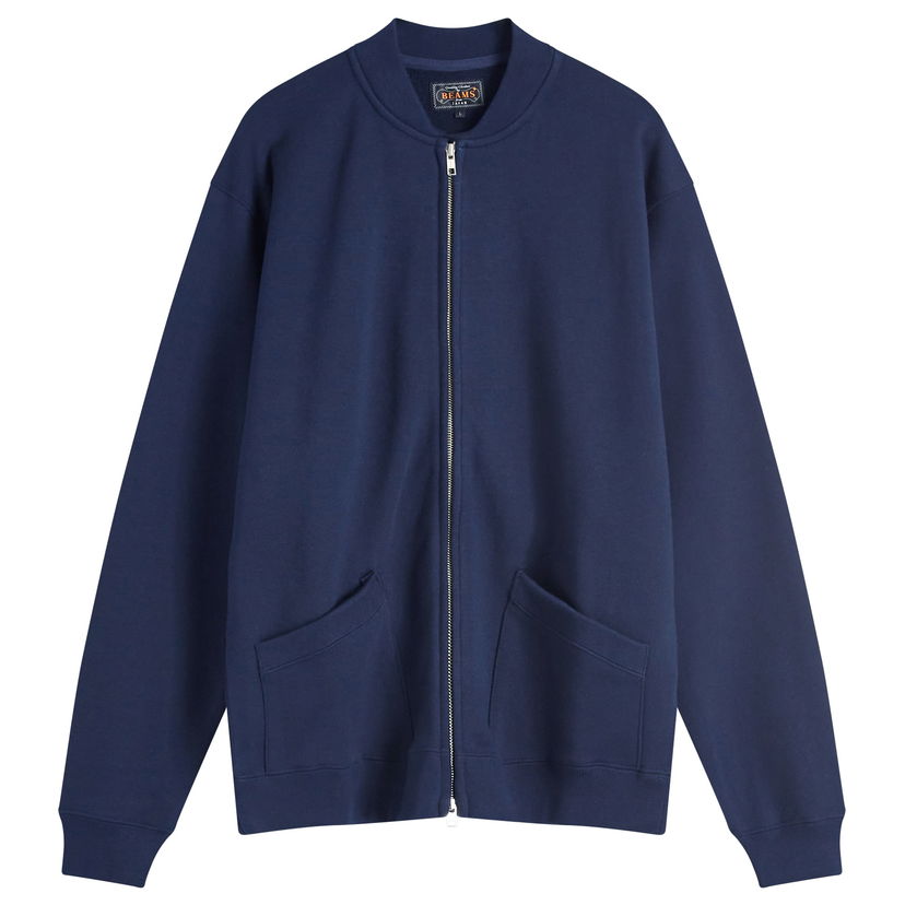 Sweatshirt BEAMS Beams Plus Jersey Zip Bomber Jacket Mørkeblå | 3813-0193-048-79