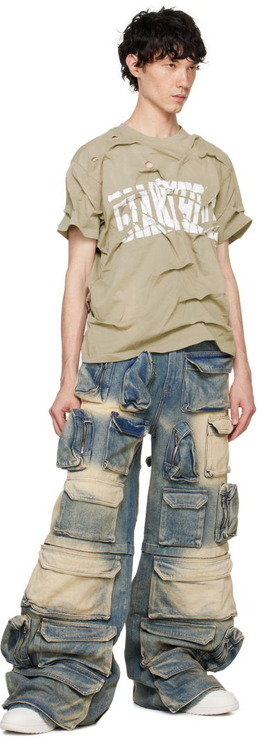 T-shirt Who Decides War Who Decides War 'Gianthood' Distressed Graphic T-Shirt Beige | 1110140022FW24, 3