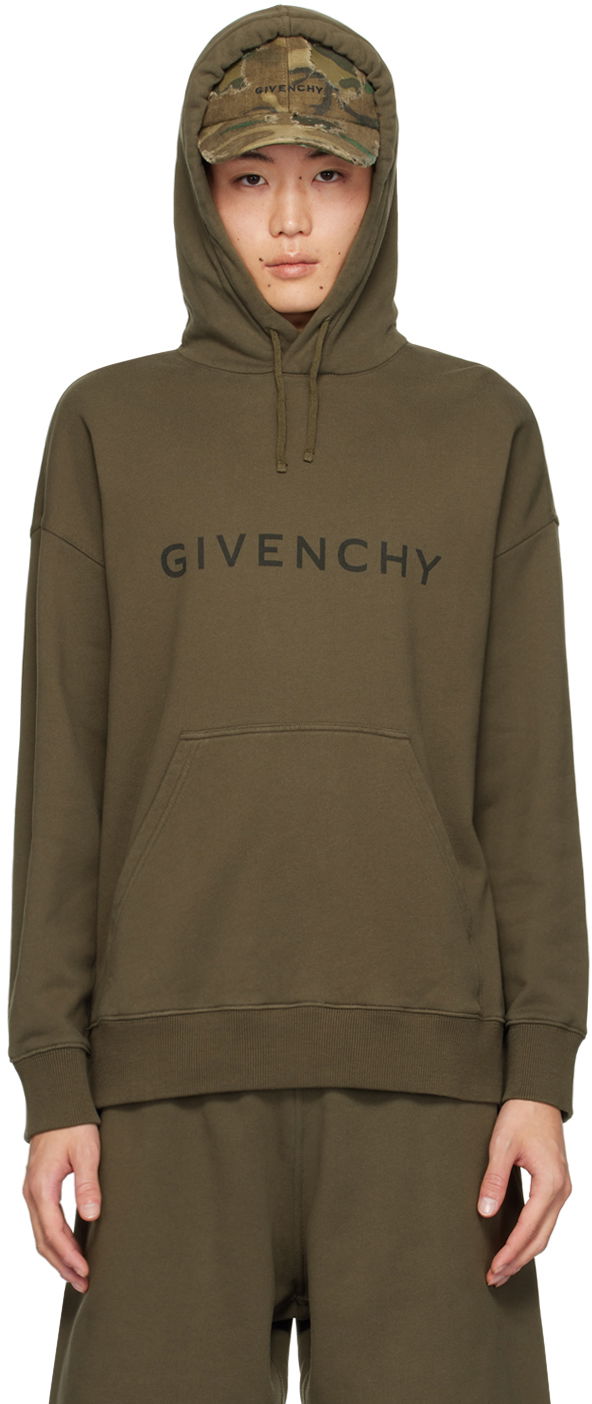 Sweatshirt Givenchy Archetype Hoodie Grøn | BMJ0HC3YAC305, 0