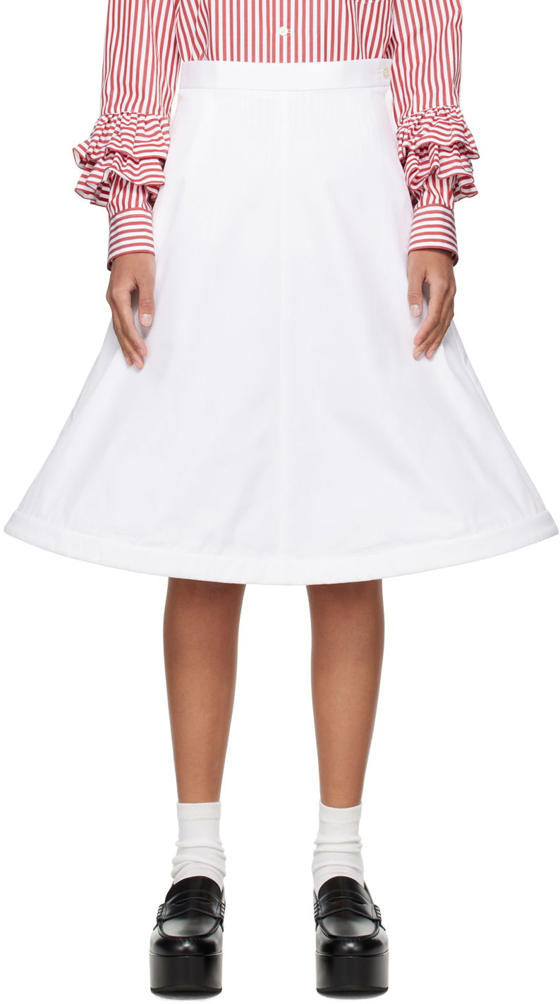 Nederdel Comme des Garçons Comme des Garçons Girl Wire Midi Skirt Hvid | NM-S008-051