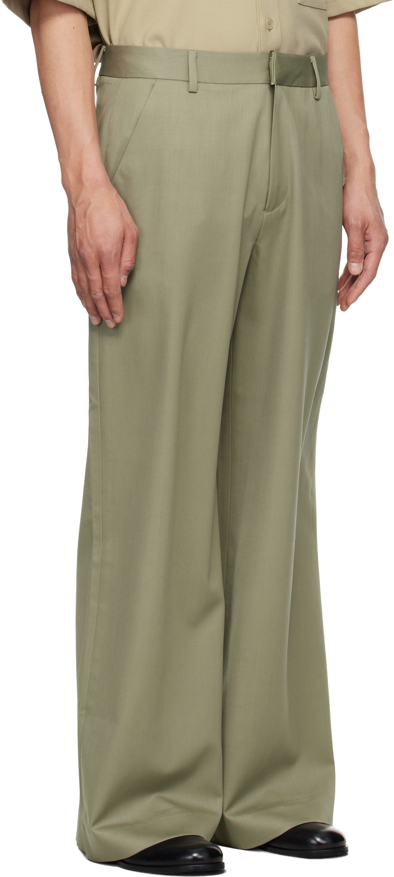 Bukser Entire Studios Entire Studios Wide-Leg Trousers Grøn | ESU-S25-3003-KG, 1