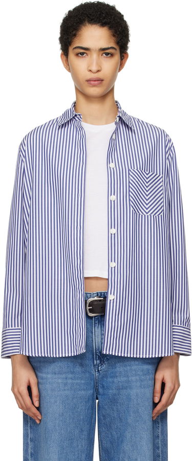 Skjorte rag & bone Striped Poplin Shirt Blå | WAW22FA050ZE50, 0