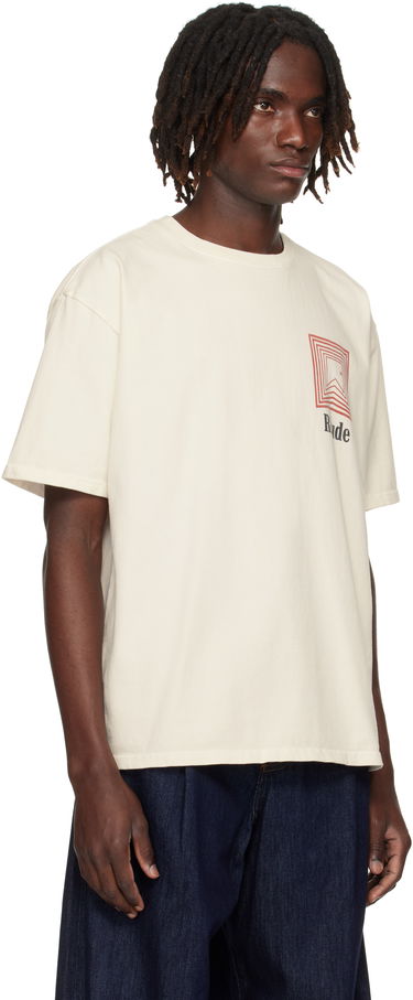 T-shirt Rhude Rhude Chevron Logo Repeat T-Shirt Hvid | RHPF25TT03012, 4