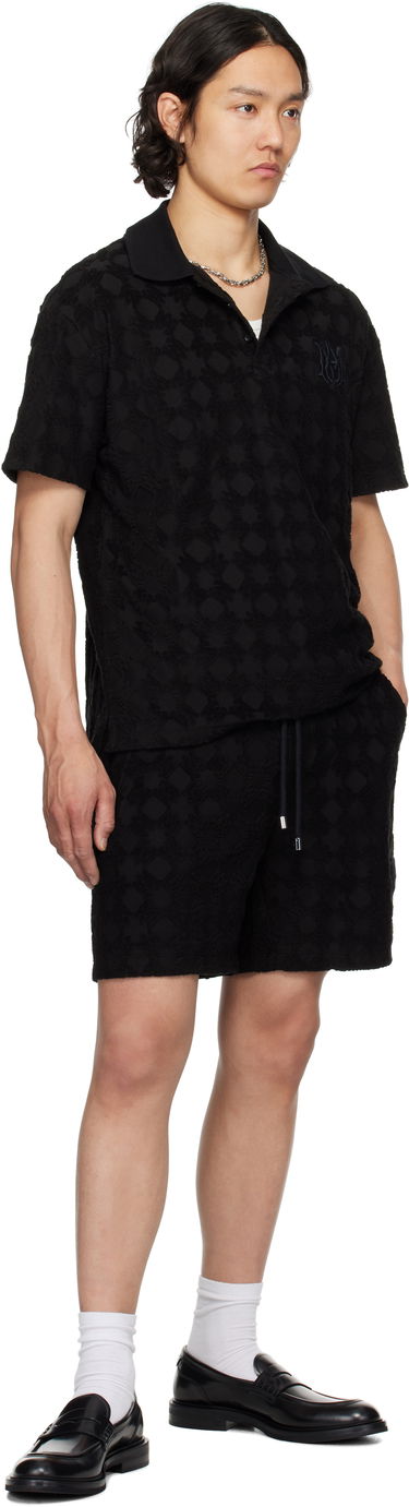 Polo skjorte AMIRI AMIRI MA Quad Toweling Polo Sort | AMJYPO1015, 3