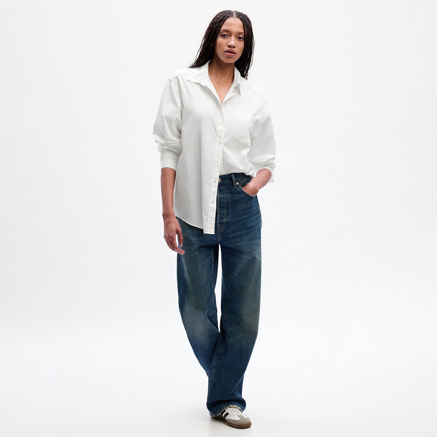 Skjorte GAP The Big Shirt Optic White Hvid | 755814-00, 0