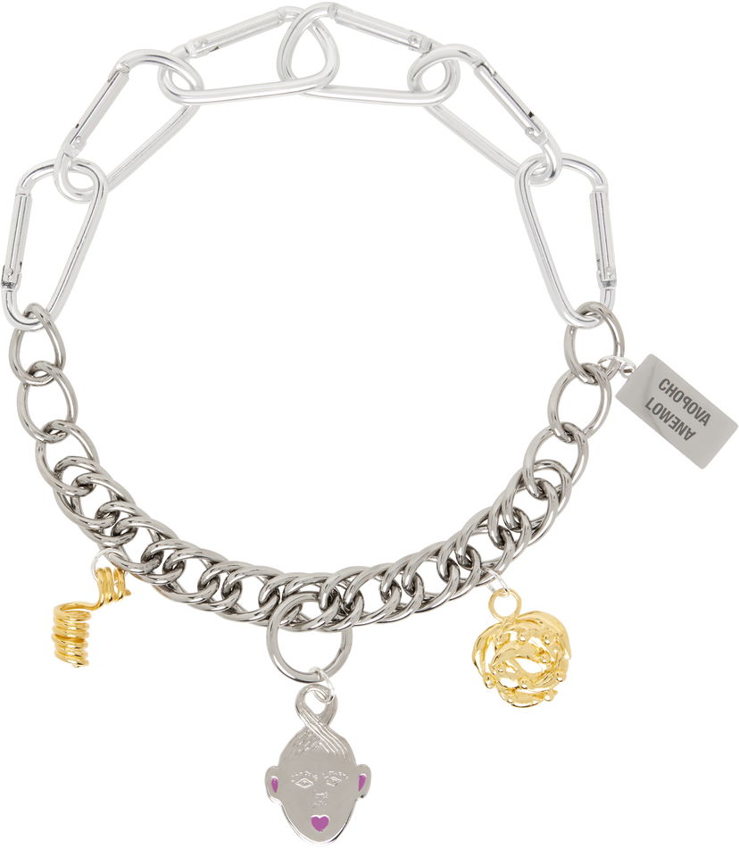 Halskæde Chopova Lowena Chopova Lowena Triple Curl Charm Necklace Metalisk | 6587