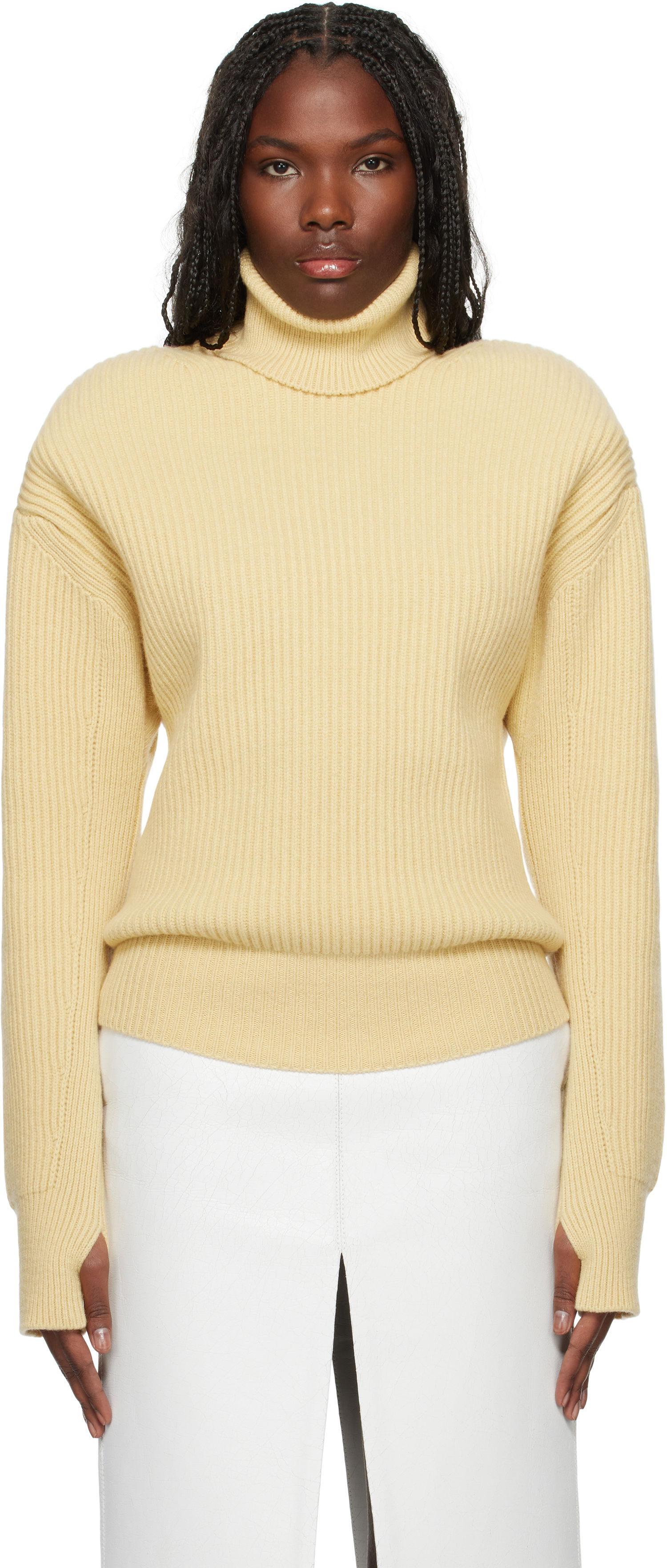 Sweater Stella McCartney Long-Sleeve Turtleneck Sweater Gul | 6K08703S2528, 0