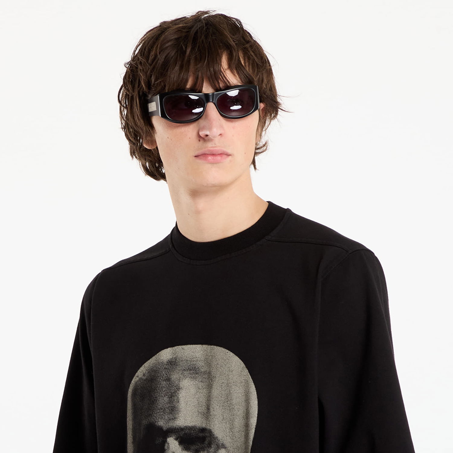 T-shirt Rick Owens Rick Owens DRKSHDW Jumbo Short Sleeve T-Shirt with Head Print Sort | DU02E7274 RIGEP1 0908, 1