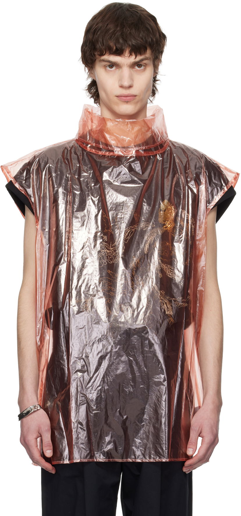 Skjorte Dries Van Noten Dries Van Noten Sheer Sleeveless T-Shirt Orange | 251-020760-1258