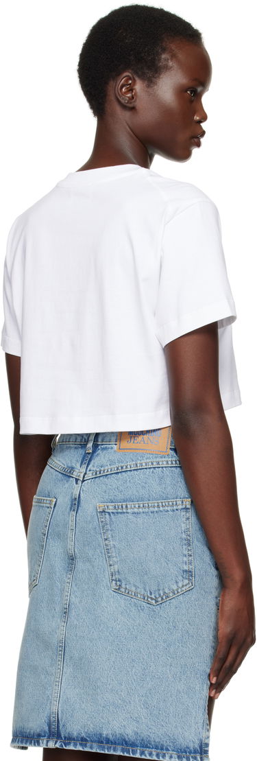 Nederdel Moschino Moschino Jeans Cotton Jersey Cropped T-Shirt Blå | 251K10706, 2