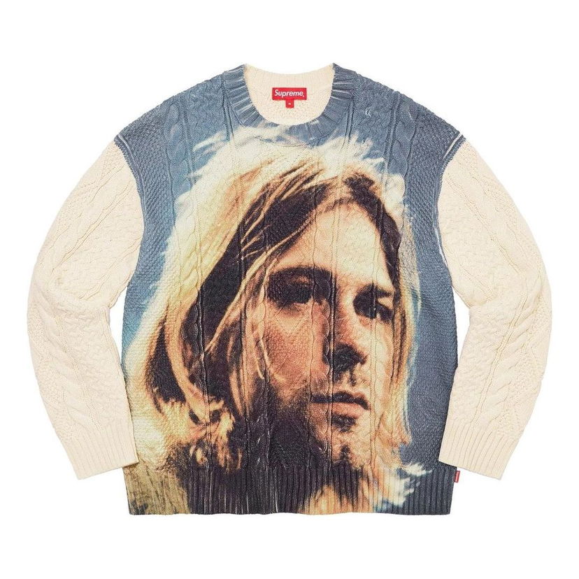 Sweater Supreme Cobain Portrait Knit Sweater Hvid | SUP-SS23-247