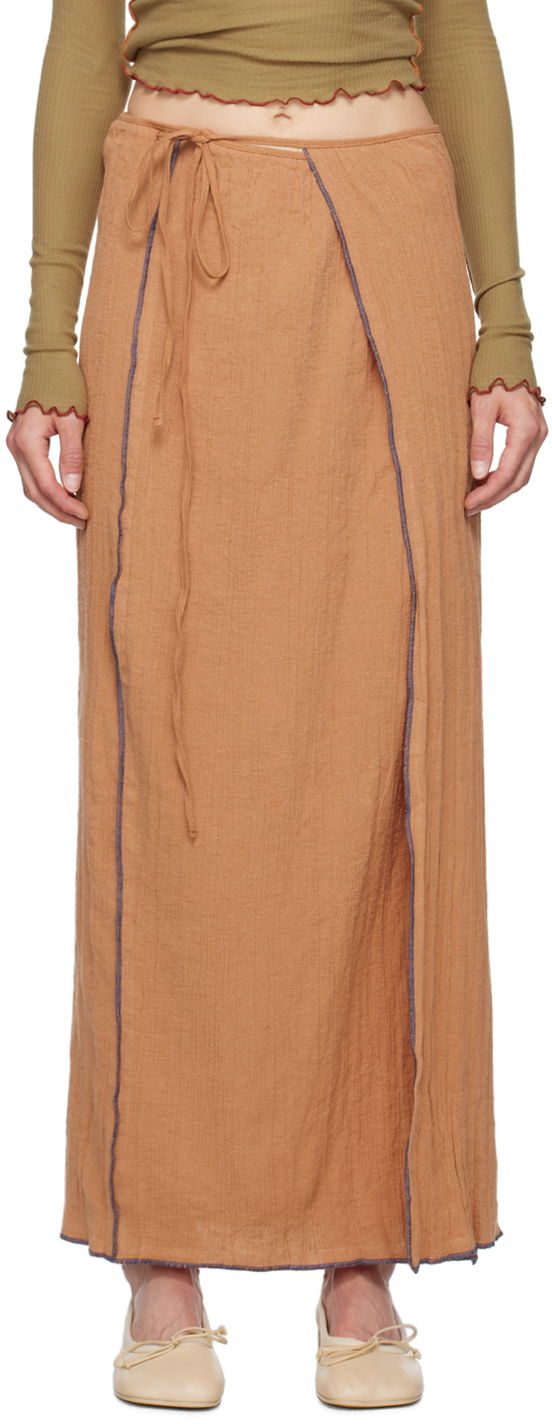 Nederdel Baserange Maxi Skirt with Front Slits Beige | SKSKW-CL-AU24, 0