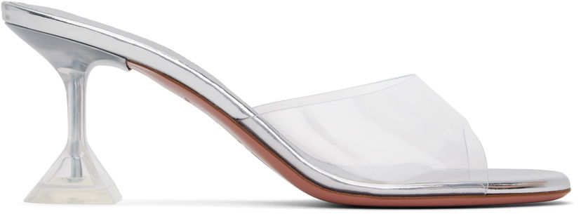 Skopleje Amina Muaddi Amina Muaddi Lupita Glass Slipper 70 Heeled Sandals Metalisk | LUPITA GLASS SLIPPER 70 PVC