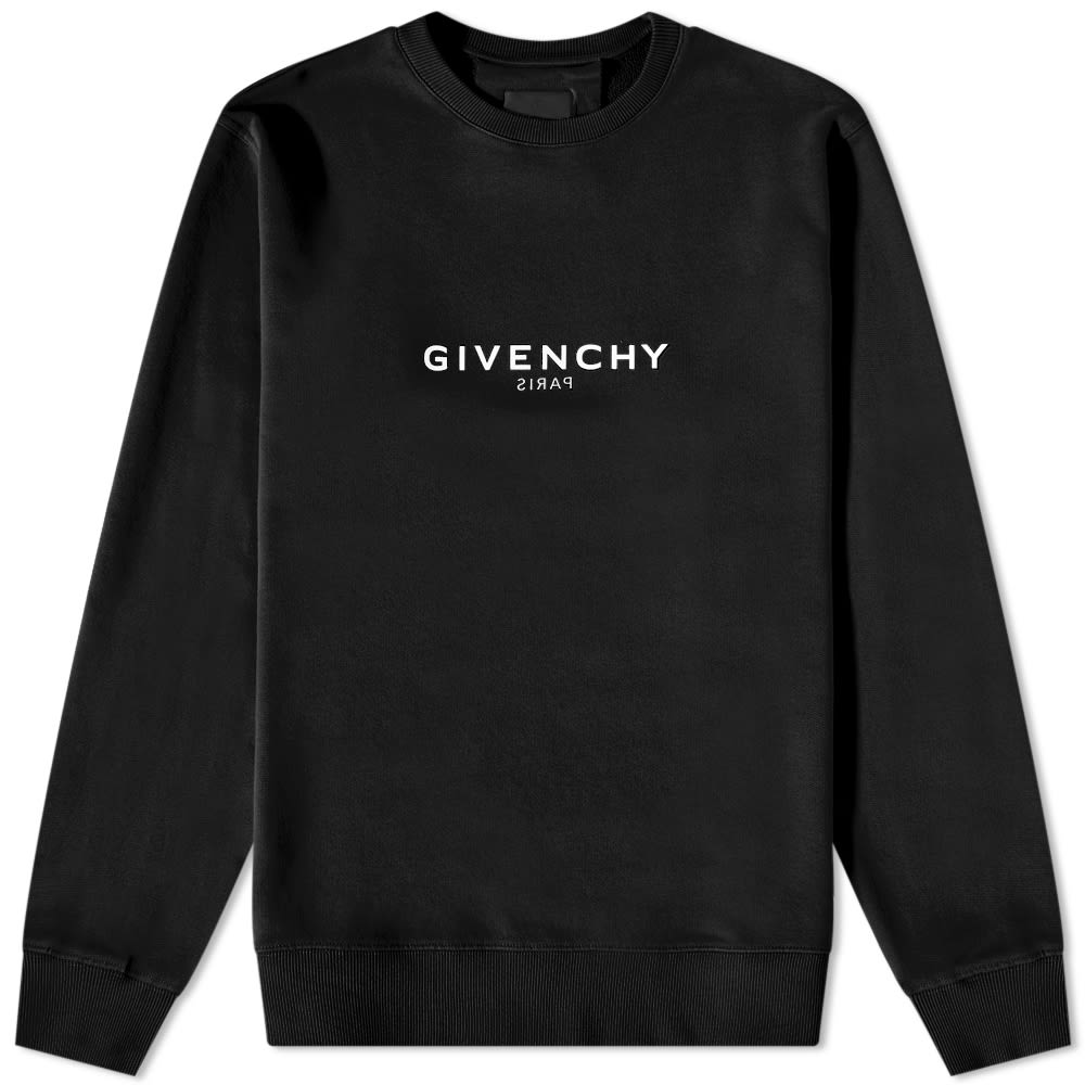 Sweatshirt Givenchy Reverse Print Crew Sweat Sort | BMJ0HA3Y8N-001, 0