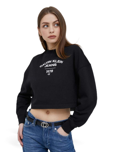 Sweatshirt CALVIN KLEIN University Cropped Sweatshirt With Logo Sort | J20J221334