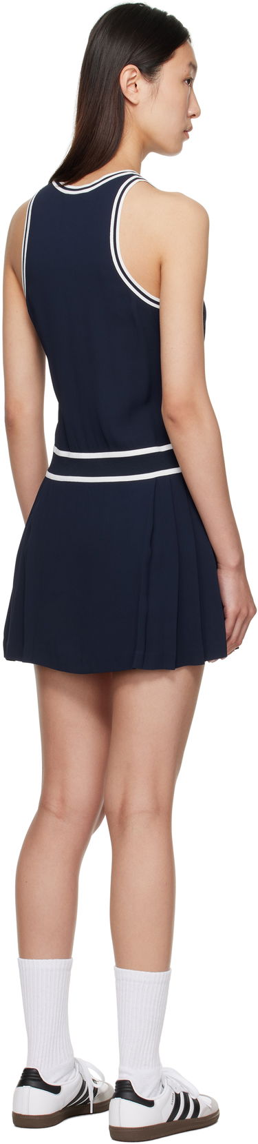 Kjole Sporty & Rich Sleeveless Pleated Phoebe Minidress Mørkeblå | DR004602302BL83, 2