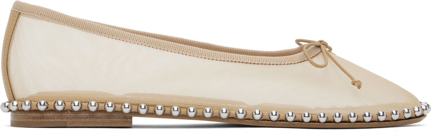 Tøj Alexander Wang Alexander Wang Lina Ballchain Ballerina Flats Beige | 30125F046, 0