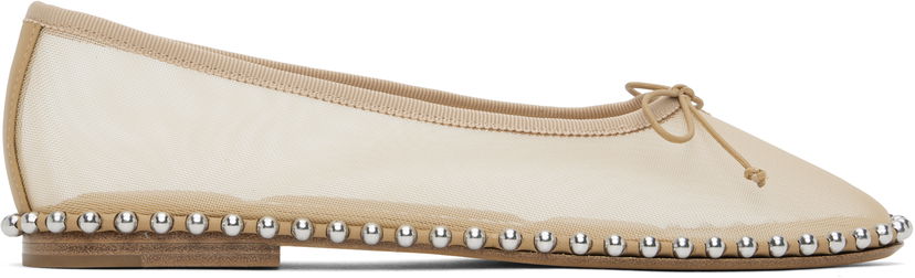 Tøj Alexander Wang Alexander Wang Lina Ballchain Ballerina Flats Beige | 30125F046