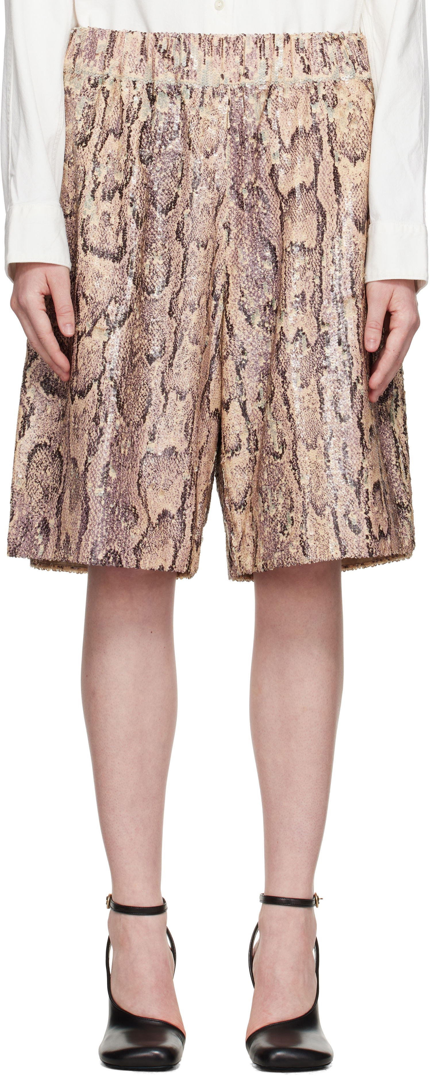 Shorts Dries Van Noten Dries Van Noten Sequinned Shorts Beige | 251-010942-1483, 0