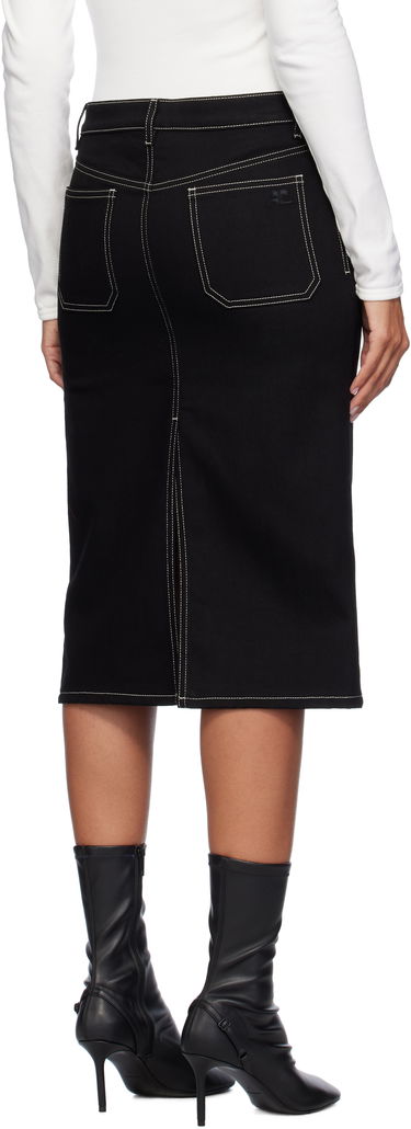 Nederdel Courrèges Two-Pocket Denim Midi Skirt Sort | 324DJU183DE0020, 2