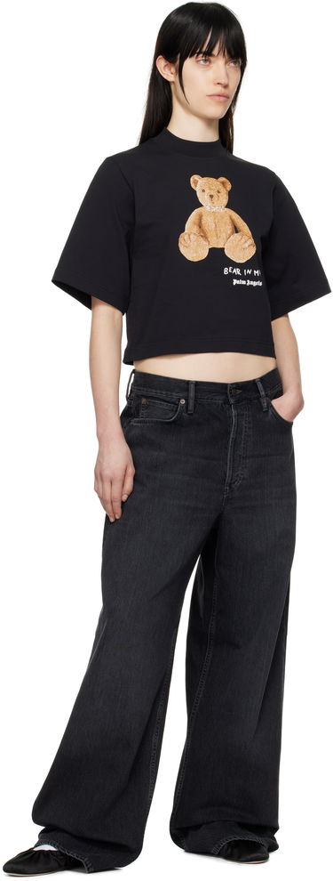 Crop top Palm Angels Palm Angels 'Bear In Mind' Cropped T-Shirt Sort | PWAA020S25JER0051060, 3