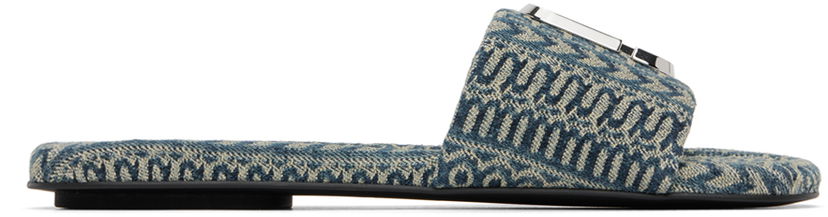 Shorts Marc Jacobs Marc Jacobs 'The J Marc Washed Monogram Denim' Slides Blå | 2P3FSA006F04