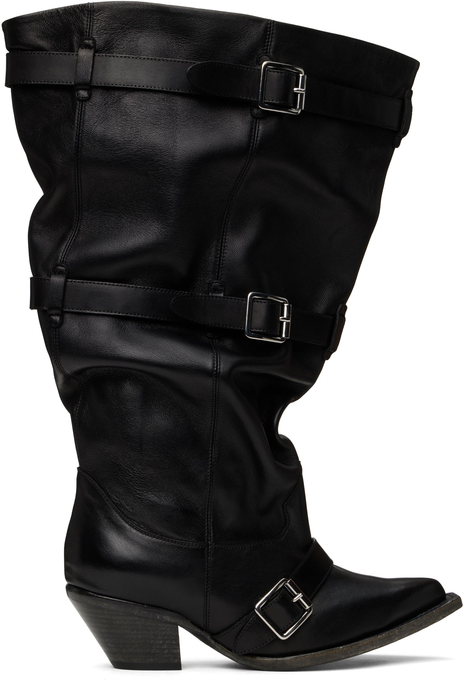 Skopleje R13 R13 Buckled Slouch Cowboy Boots Sort | R13WS114-S153A, 0