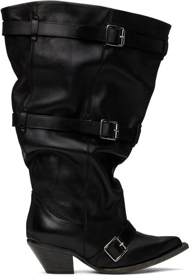 Skopleje R13 R13 Buckled Slouch Cowboy Boots Sort | R13WS114-S153A, 0