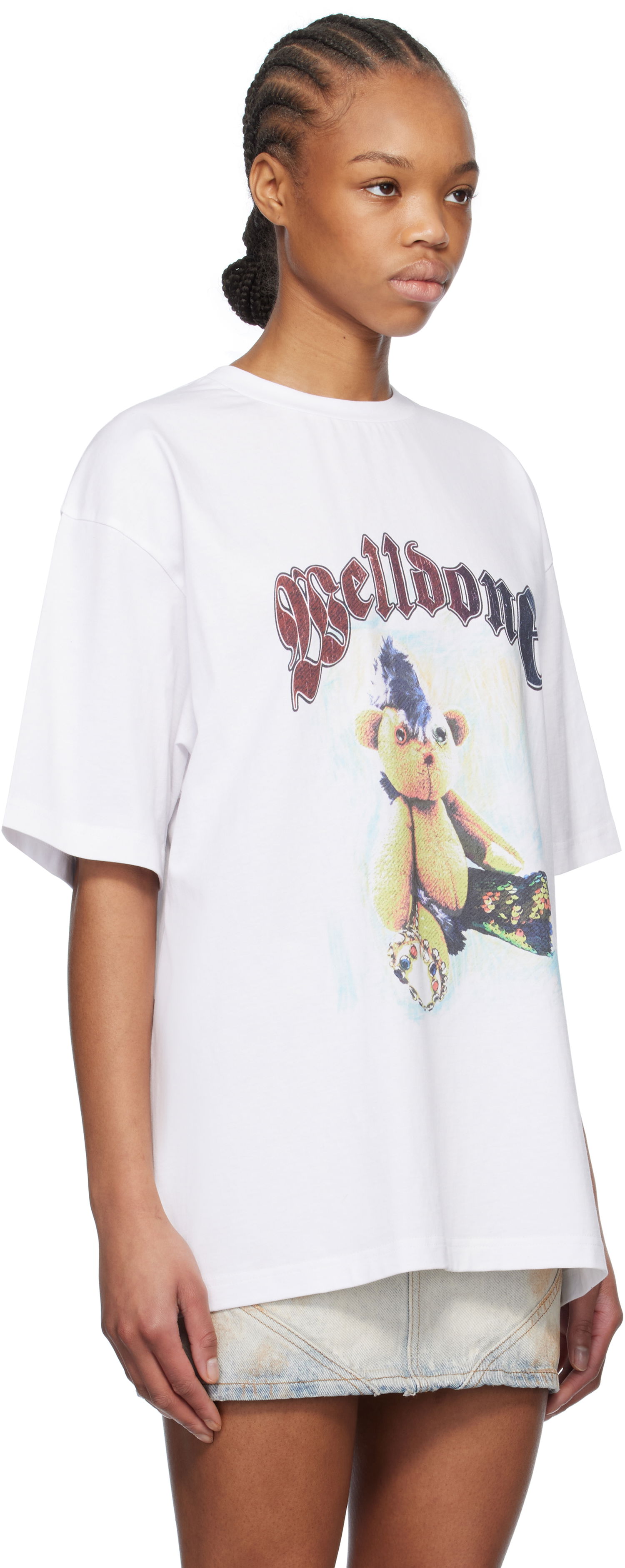T-shirt We11done We11done Punk Teddy Graphic T-Shirt Hvid | WD-TT0-25-747-U-WH, 1