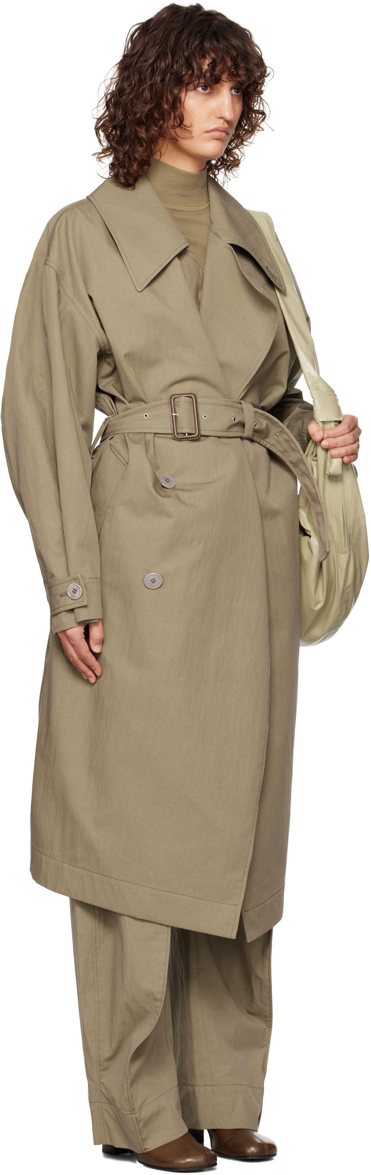 Trenchcoat LEMAIRE Lemaire Water-Repellent Trench Coat Grøn | CO1059 LF1228, 1