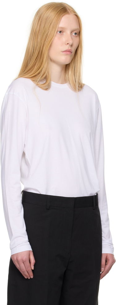 T-shirt TOTEME TOTEME Classic Long Sleeve T-Shirt Hvid | 253-WRT0588-FB0419, 1