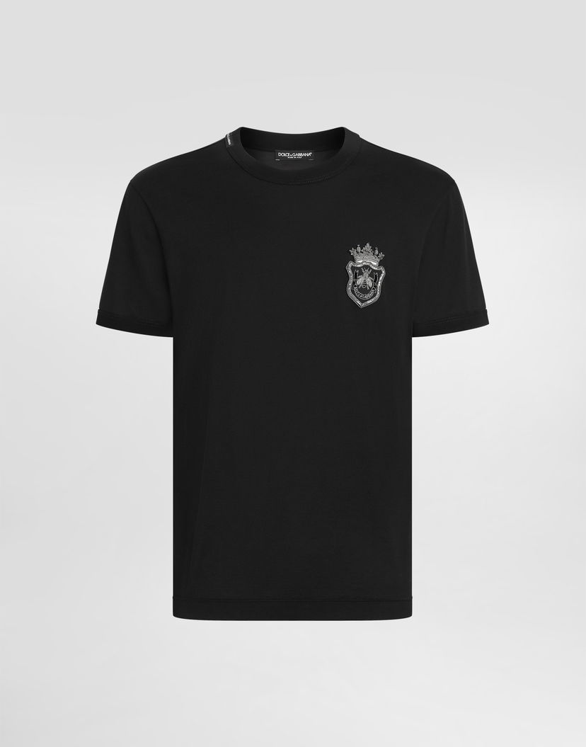 T-shirt Dolce & Gabbana Cotton T-Shirt With Patch Sort | G8PV1ZG7O4CN0000