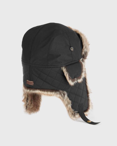 Hat Barbour Cleadon Faux Fur Trapper Hat Sort | MHA0711BK11, 1