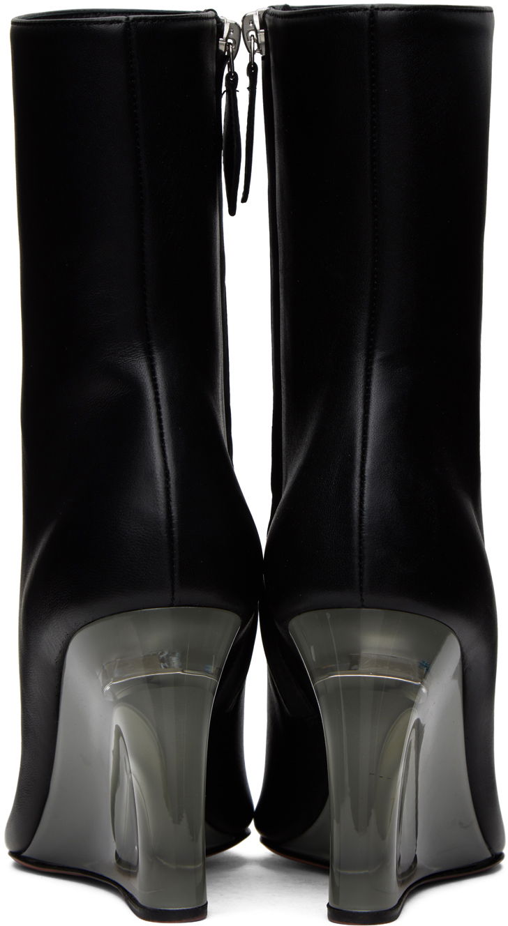 Trenchcoat Amina Muaddi Amina Muaddi Pernille Wedge Ankle Boots Sort | PERNILLE HALF GLASS WEDGE NAPPA, 1