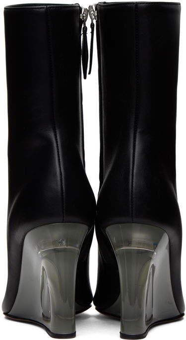 Trenchcoat Amina Muaddi Amina Muaddi Pernille Wedge Ankle Boots Sort | PERNILLE HALF GLASS WEDGE NAPPA, 1