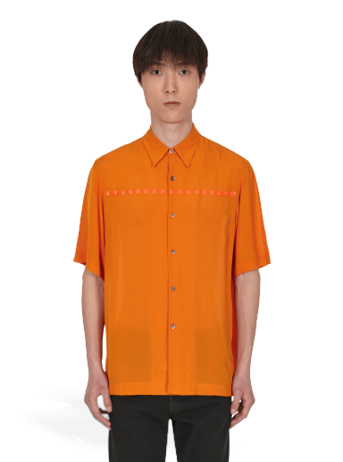 Skjorte Dries Van Noten Clasen Embroidered Shirt Orange | 020739-4122 353