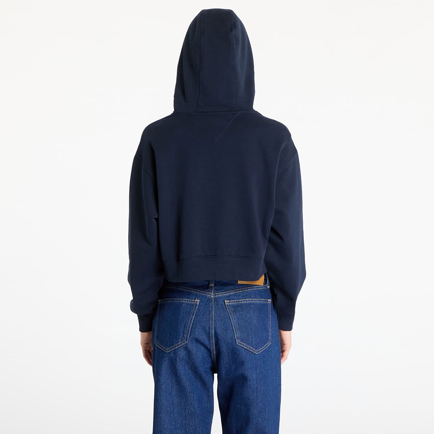 Sweatshirt Tommy Hilfiger Tommy Jeans Relaxed Cropped Script Hoodie Mørkeblå | DW0DW20306 C1G, 1