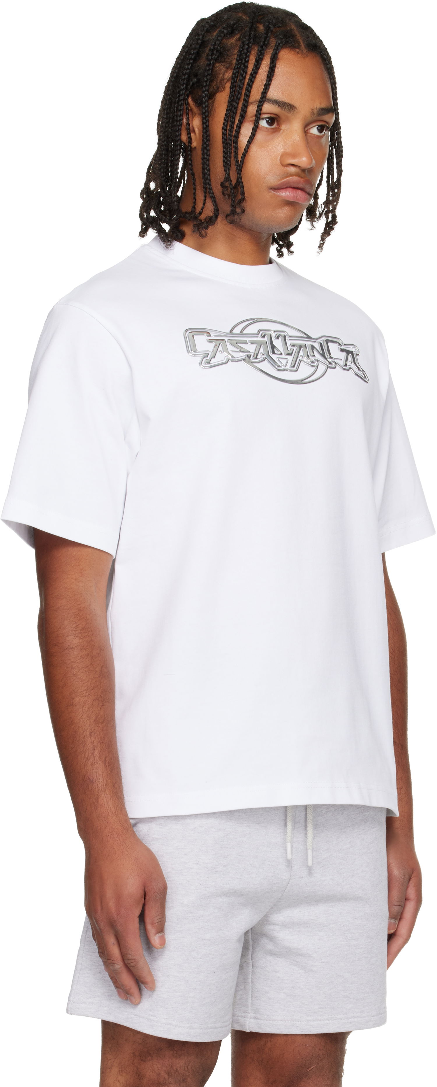 T-shirt Casablanca 'Casablanca' Chrome Oversized Short Sleeve T-shirt Hvid | M-AW25-JTS-044-06, 1