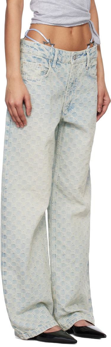 Jeans MISBHV MISBHV Monogram Ocean Washed Wide-Leg Jeans Blå | 250W316, 1