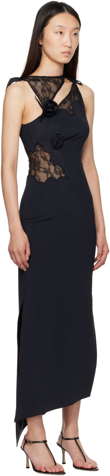 Kjole Coperni Coperni Lace Flower Midi Dress Sort | COPR217F5021, 1