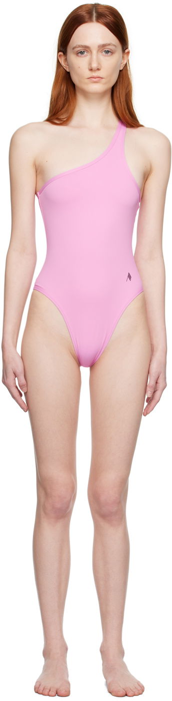 Badetøj The Attico Attico Single-Shoulder One-Piece Swimsuit Lyserød | 233WBB69 PA21