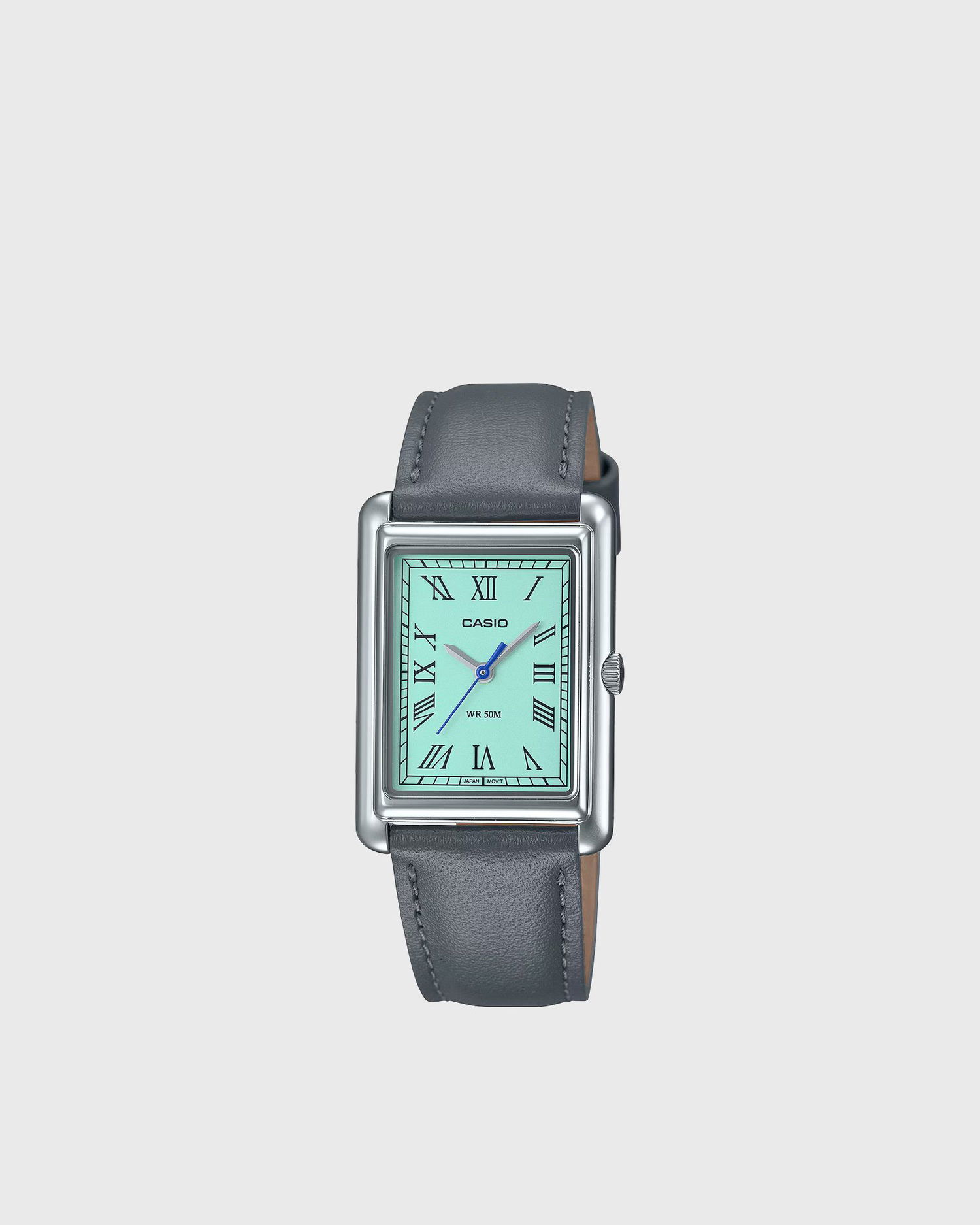 Ur CASIO TIMELESS COLLECTION Rectangular Roman Numerals Analog Watch with Leather Strap Grå | LTP-B165L-2BVEF, 0