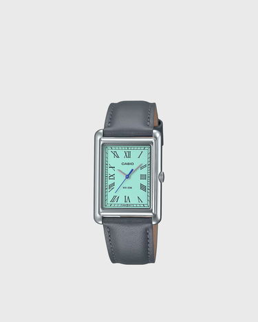 Ur CASIO TIMELESS COLLECTION Rectangular Roman Numerals Analog Watch with Leather Strap Grå | LTP-B165L-2BVEF, 0
